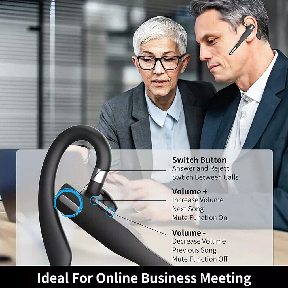 Bluetooth Wireless Headphones Business Trucker Handsfree Earpiece Headset Mic AU