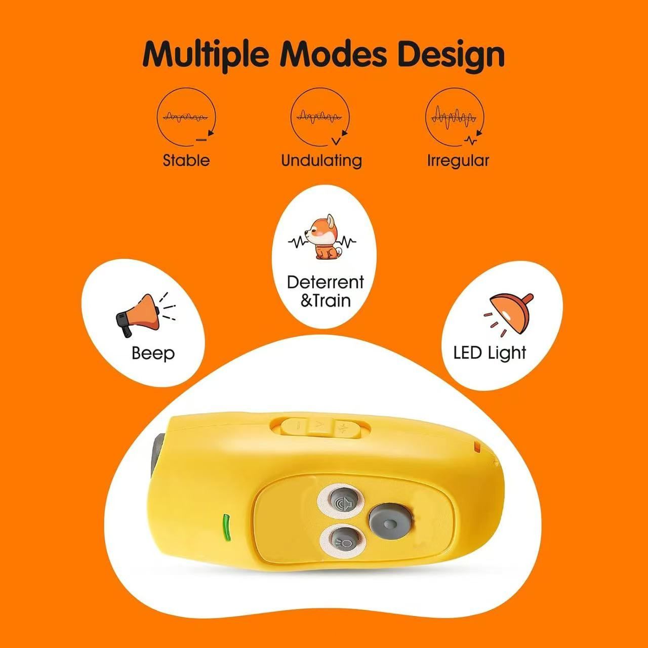 Ultrasonic 3 in 1 Dog Barking Deterrent Devices, 3 Frequency Dog Training Yellow