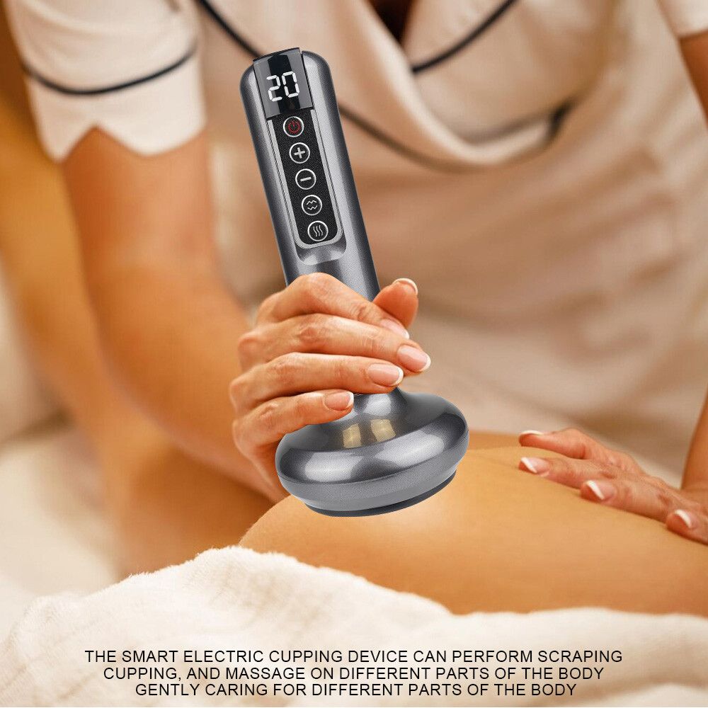 12 Levels Electric Cupping Massager Vacuum Suction GuaSha Anti Cellulite Beauty GRAY