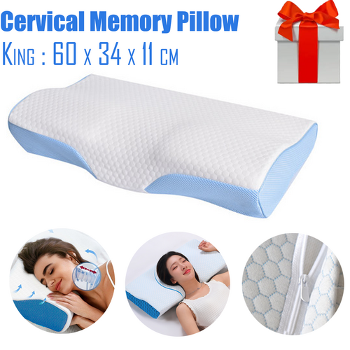 Memory Foam Contour Pillow Cervical Groove Ergonomic Neck Comfort AU