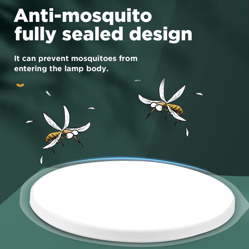 40cm black LED Ceiling Light Round 18W / 24W Oyster Lamp Modern Cool White Light