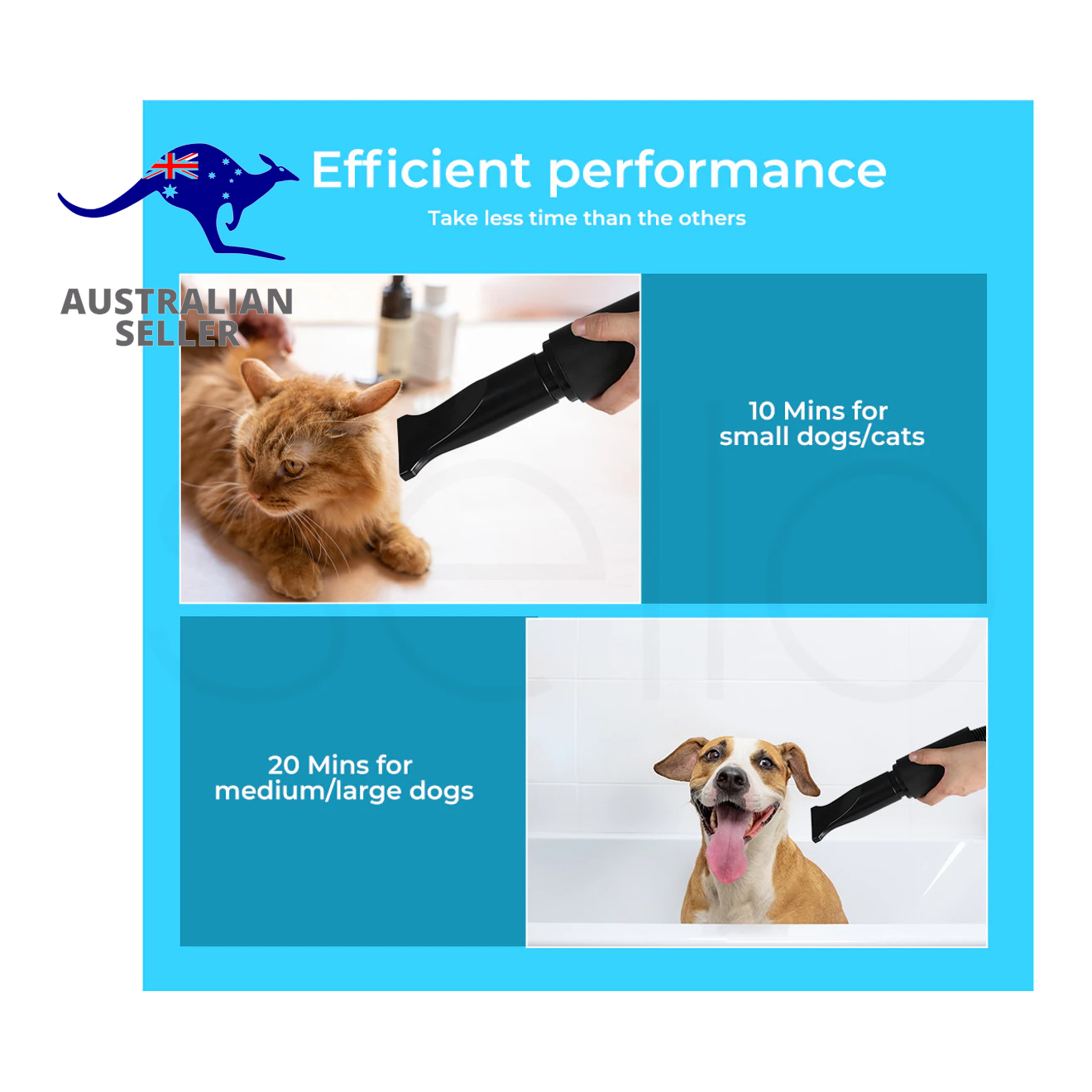 Pet Dog Cat Hair Dryer Grooming Blow Speed Hairdryer Blower Heater Blaster 2800W yellow