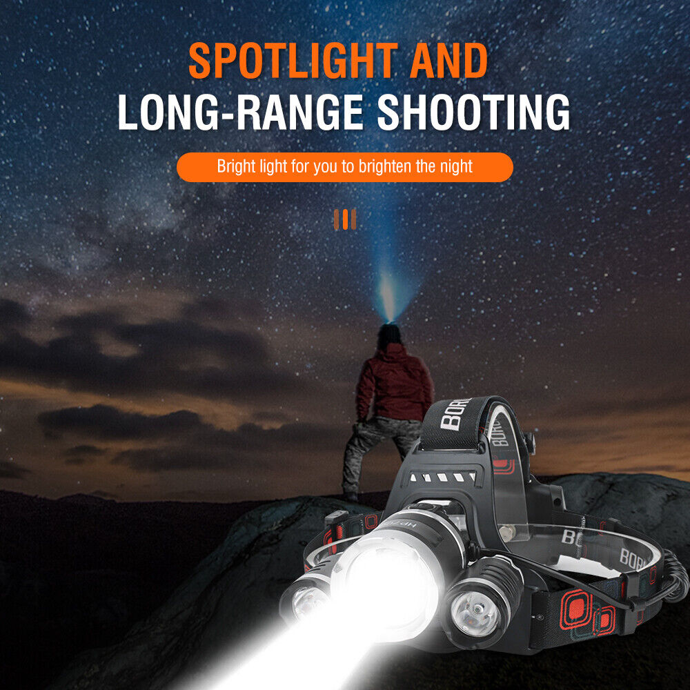 HP700 LED Headlamp Head Torch Lamp Rechargeable Light Headlight Camping