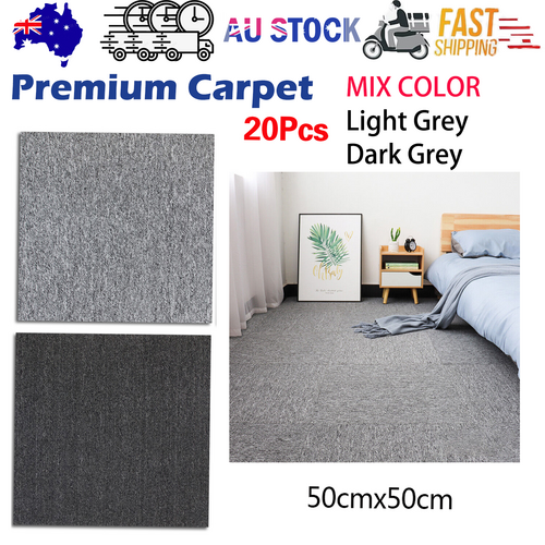 20Pcs Premium Carpet Tiles Commercial Domestic Office Heavy Use Flooring ()