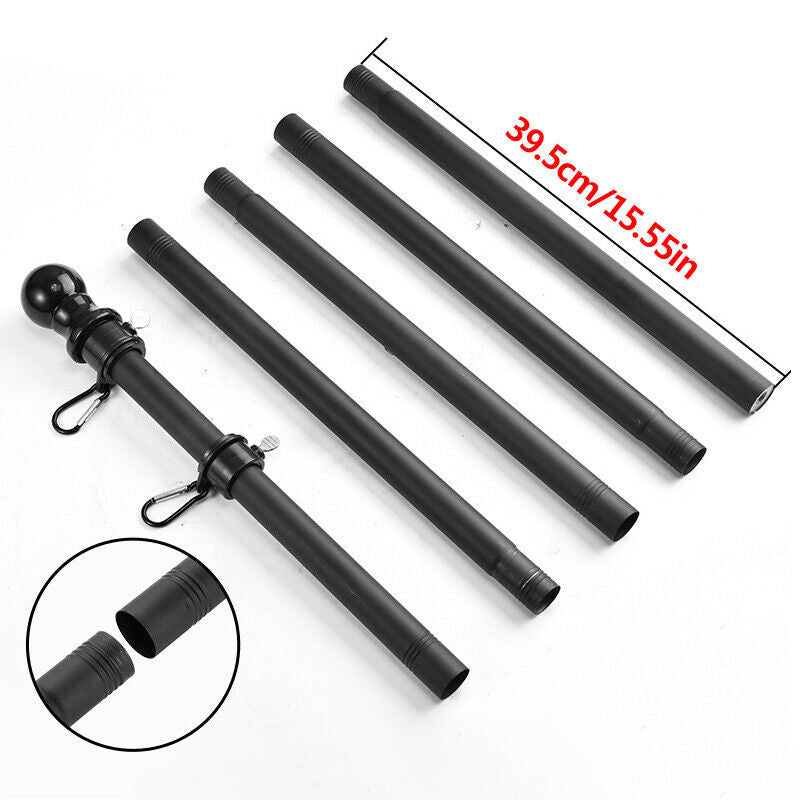 1.8M Flag Pole Kit Stainless Steel Flag Pole Kit Swivel Flagpole Ring for House