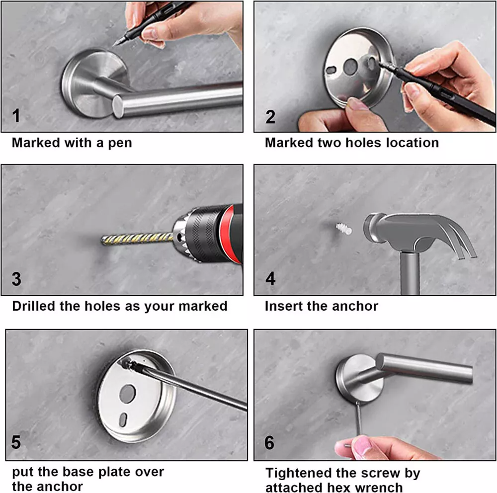 600mm 2 Layers Towel Shelf Storage Bath Stainless Steel Rack Rail Black