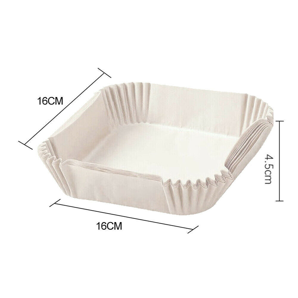 50PCS Square white Box Air Fryer Disposable Paper Liner Non-Stick Pan Parchment Baking Paper