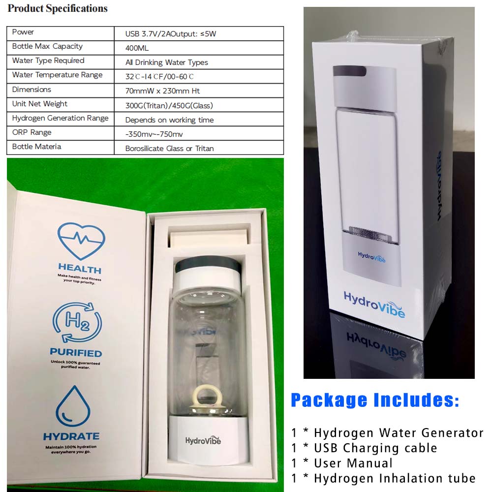 Hydrogen Water Generator Bottle SPE PEM Technology Machine - H2 Inhalation