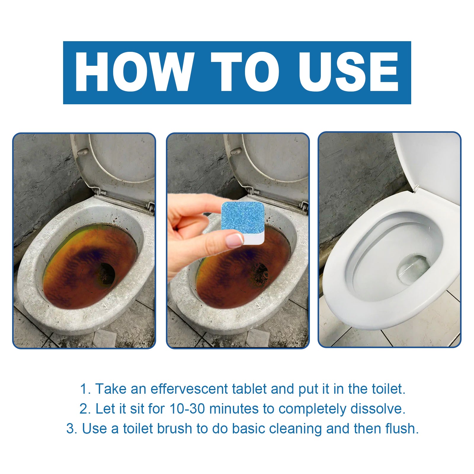 Toilet Bowl Cleaning Tablets Multi-Effect Decontamination, Descaling, Urine Stains, Toilet Cleaner, Deodorizing, Odorless, And Fragrant