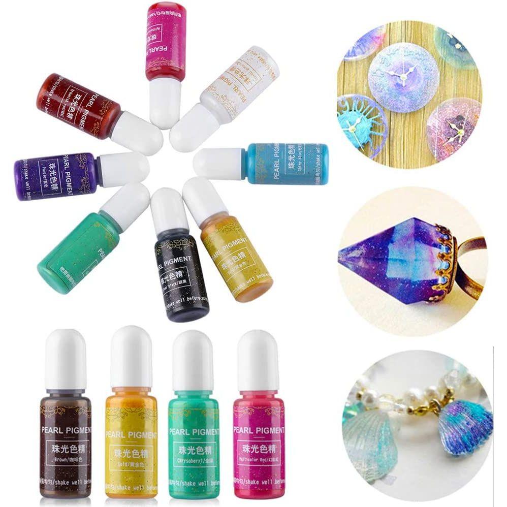 12PcS Resin Liquid Pigment Colorant Pearl Coloring Dye Epoxy Resin Colorant DIY