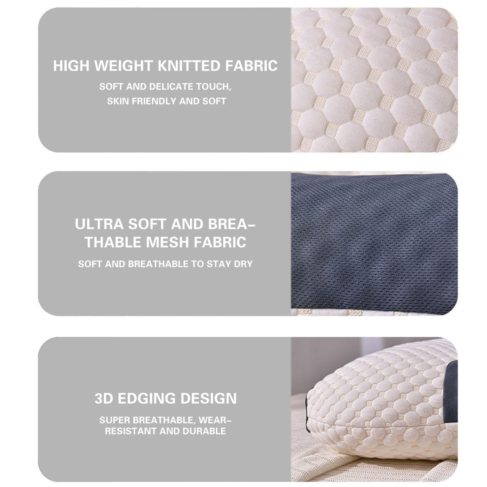 2 pcs Pain Relief Ergonomic Pillow Adjustable Contour Orthopedic Cervical Bed Pillow