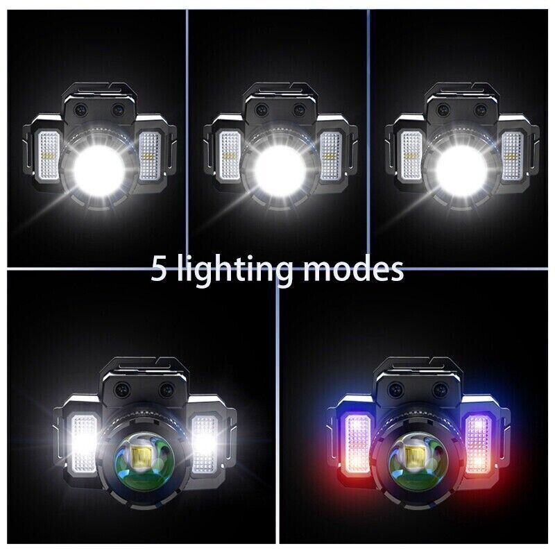 900000LM LED Headlamp Rechargeable Headlight Zoomable Head Torch Lamp Flashlight