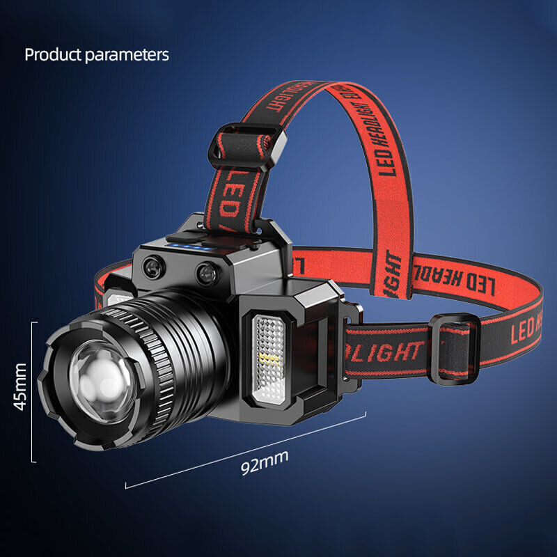 900000LM LED Headlamp Rechargeable Headlight Zoomable Head Torch Lamp Flashlight