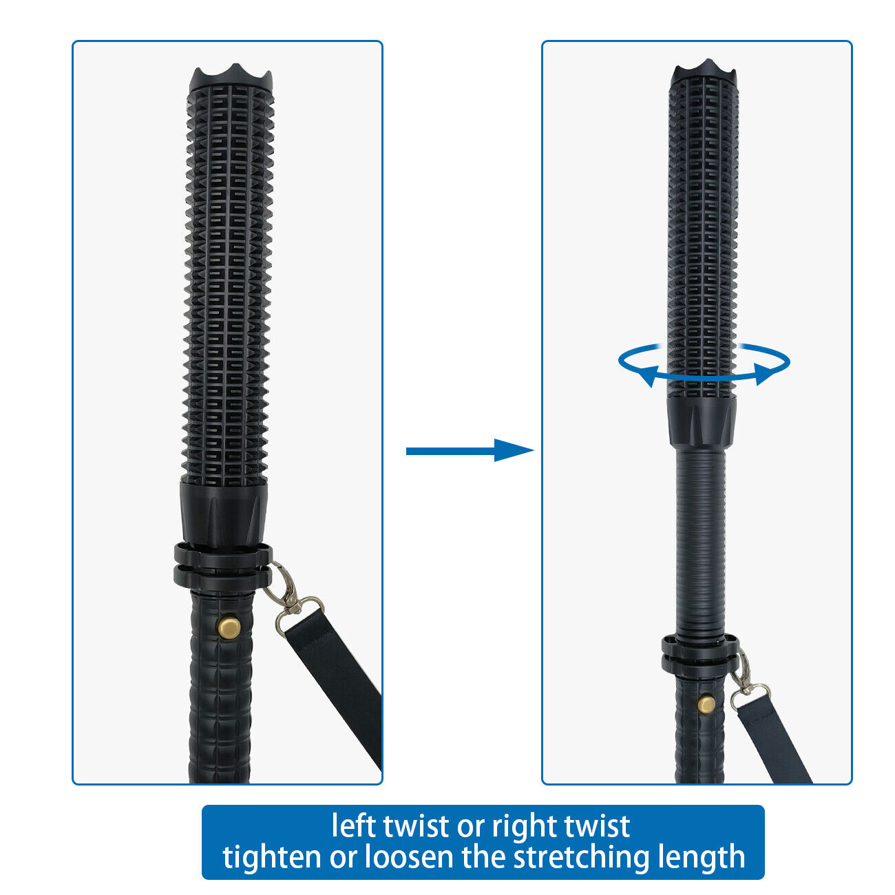 Baseball LED Flashlight Rechargeable Zoom Police Security Torch Baton Lamp Light