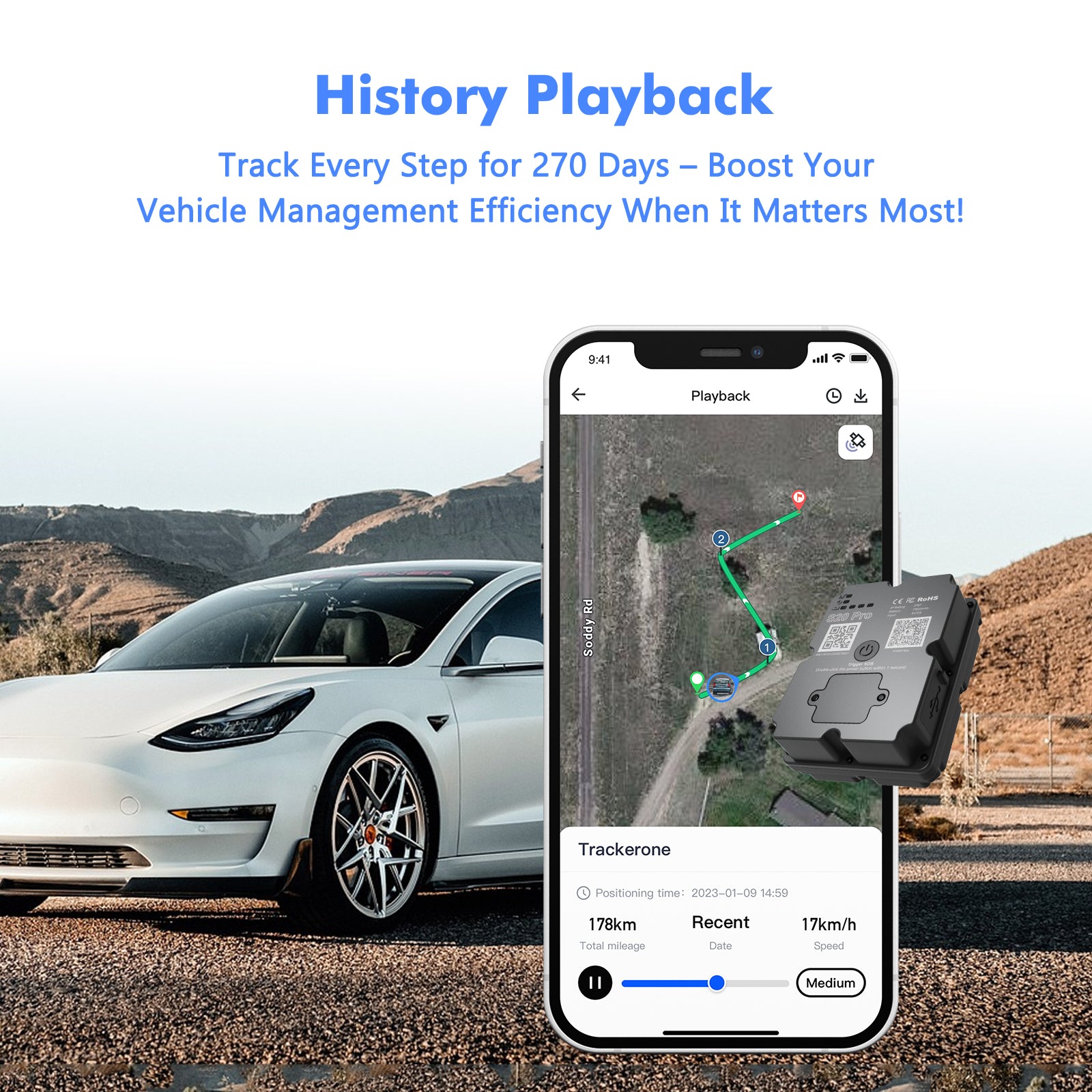 4G GPS Tracker for Car/Moto/Luggage - Waterproof, Real-time Tracking 30 Days Battery Life, Remote Control via Free Trial App.