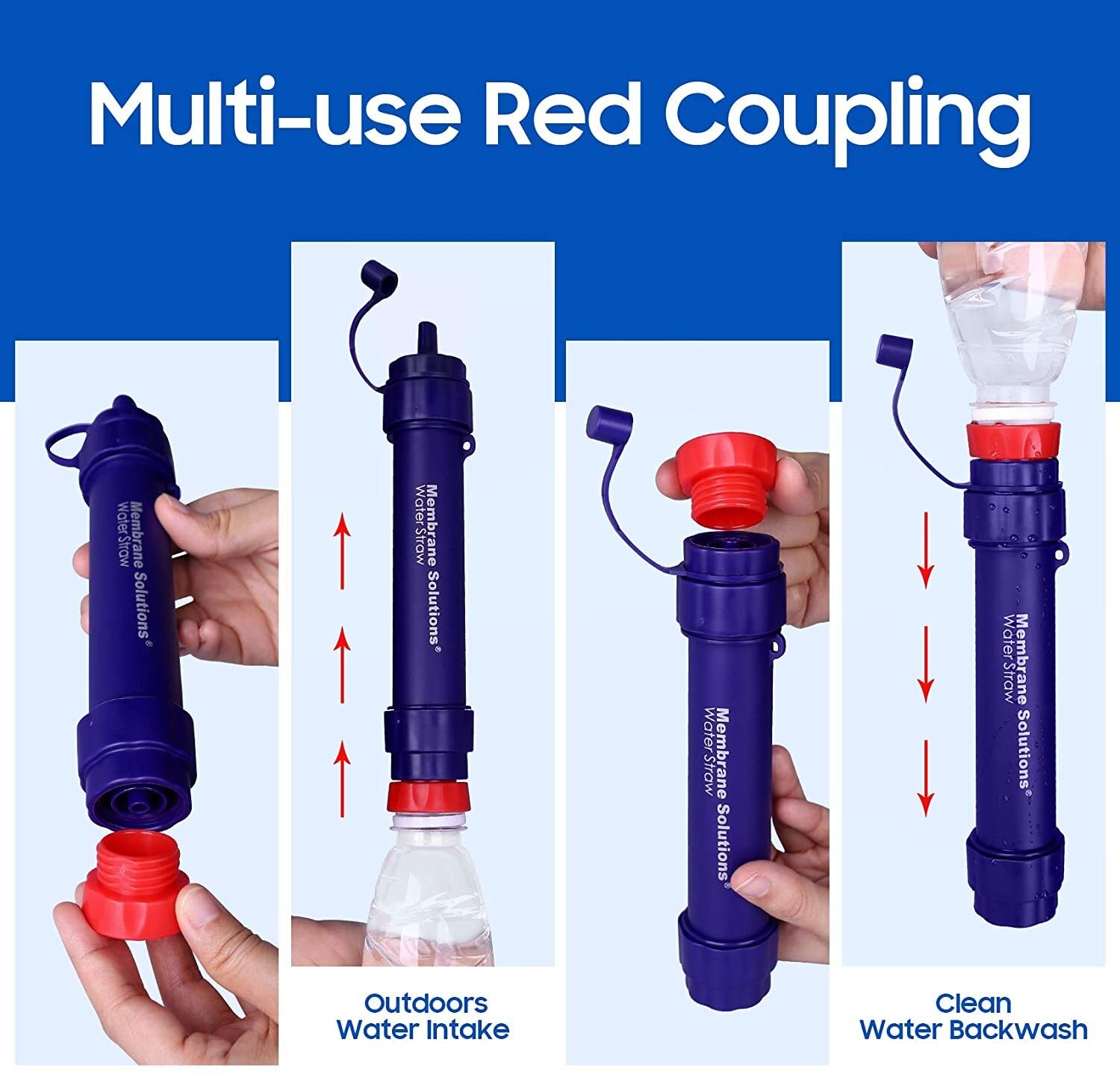 Personal Water Filter Straw 5000L Outdoor Survival Water Purification Straw0.1μm