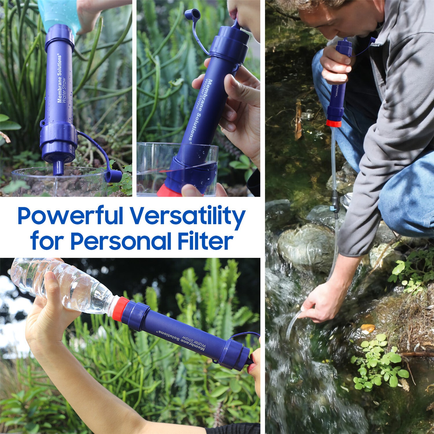 Personal Water Filter Straw 5000L Outdoor Survival Water Purification Straw0.1μm