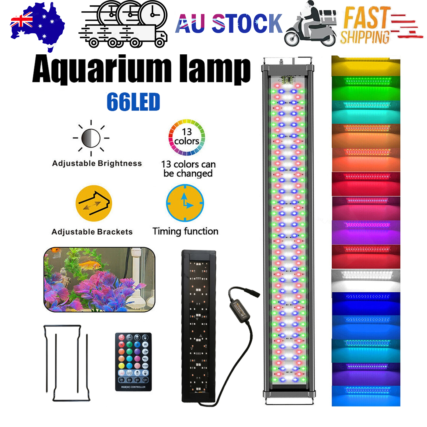 LED Light 40cm Full Spectrum Aquarium Lighting Aqua Plant Fish Tank Lamp 15W