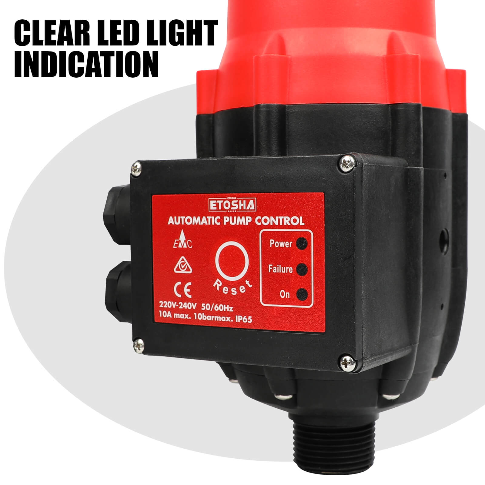 ETOSHA Water Pressure Pump Controller Auto Switch Control Electric BLACK