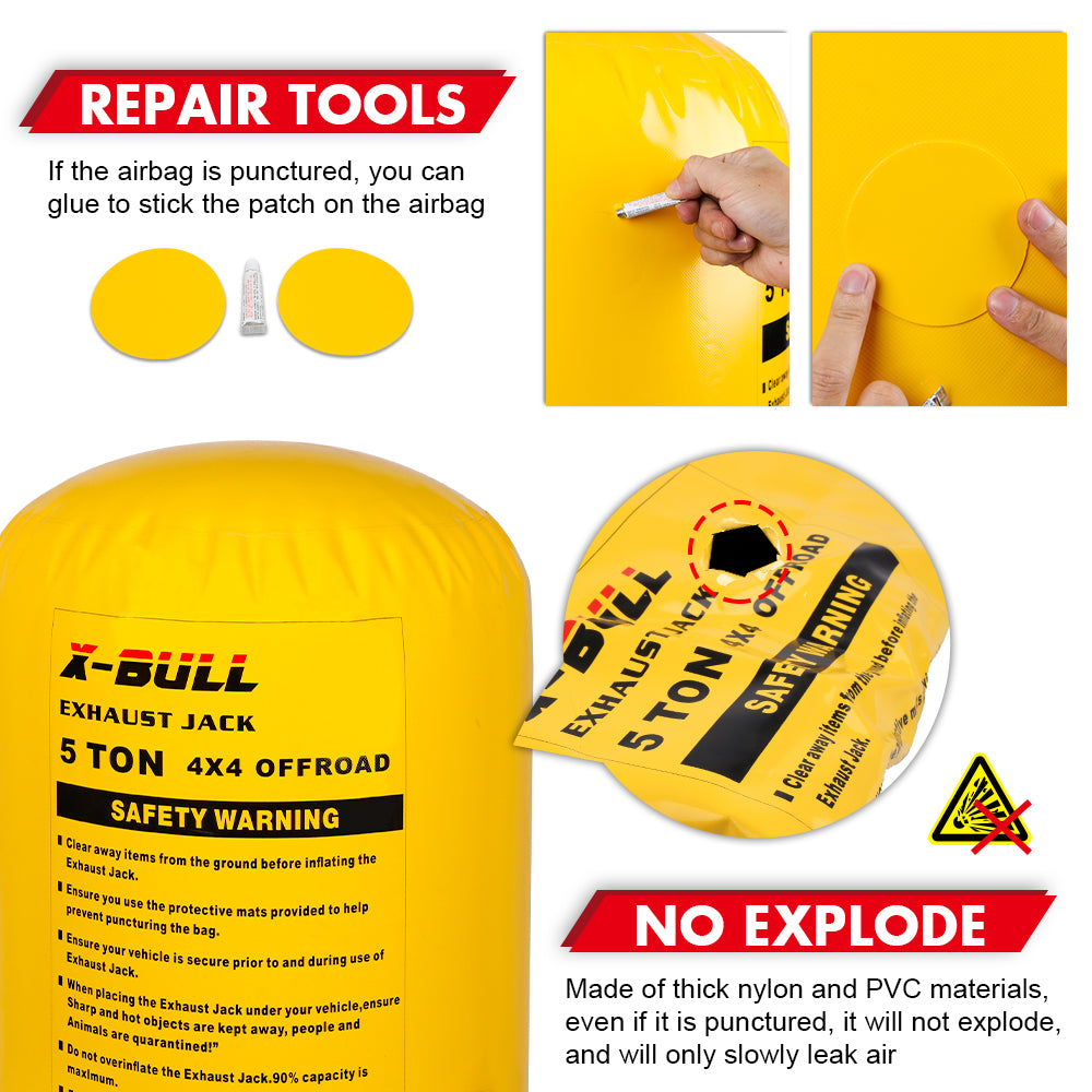 X-BULL Exhaust Jack Air Jack Rescue Kit/ 2PCS Recovery Tracks Boards 4x4 4WD Gen2.0