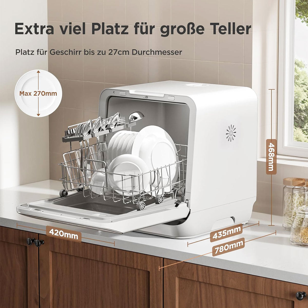 Midea 3rd Generation Bench Top Mini Dishwasher