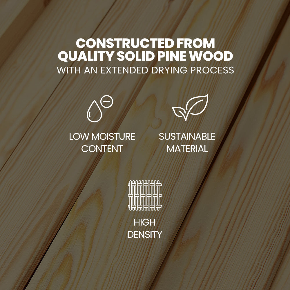 KINGSTON SLUMBER Wooden Kids Single Loft Bed Frame with Desk - White