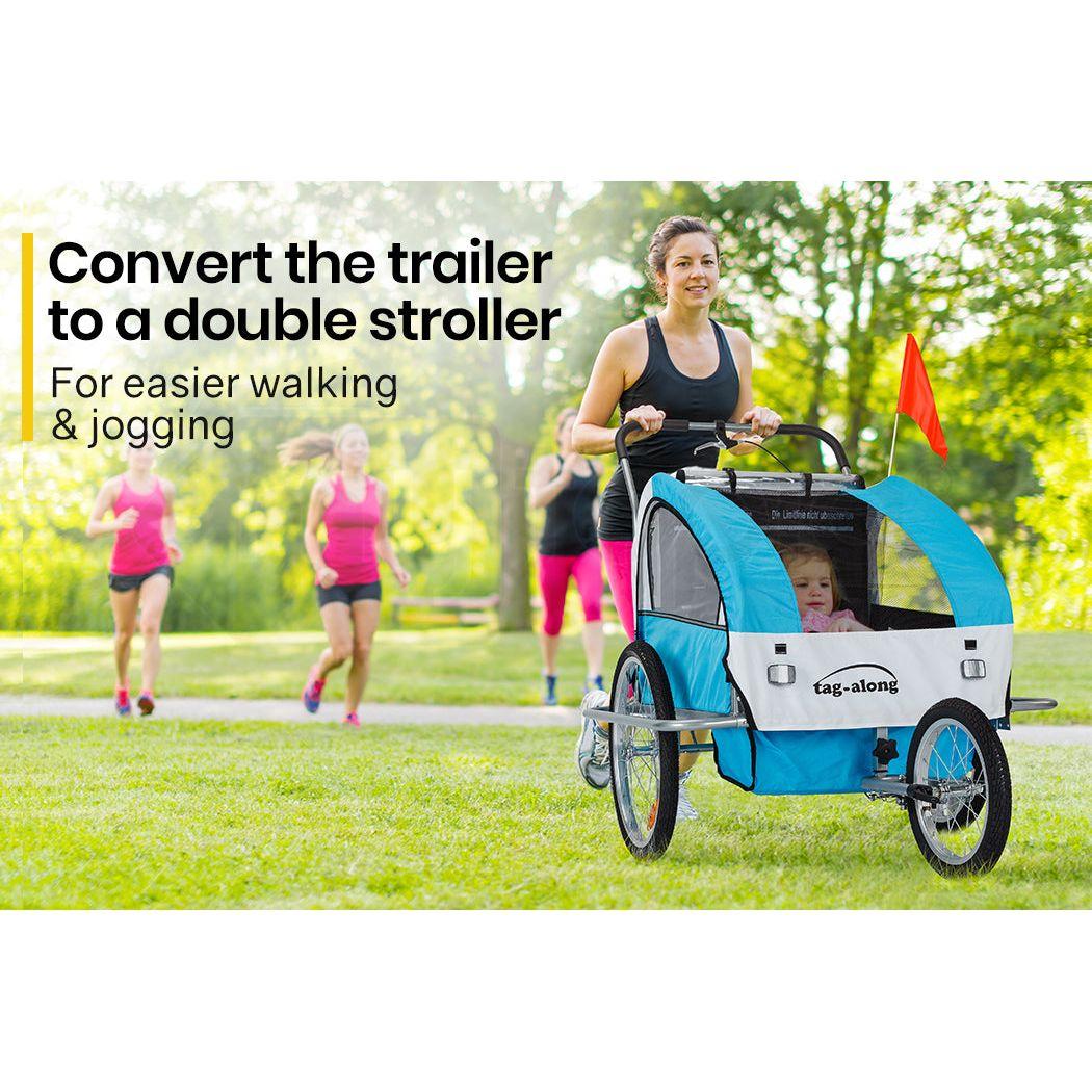 Tag-along Kids Bike Trailer Child Bicycle Pram Stroller Children Jogger Blue