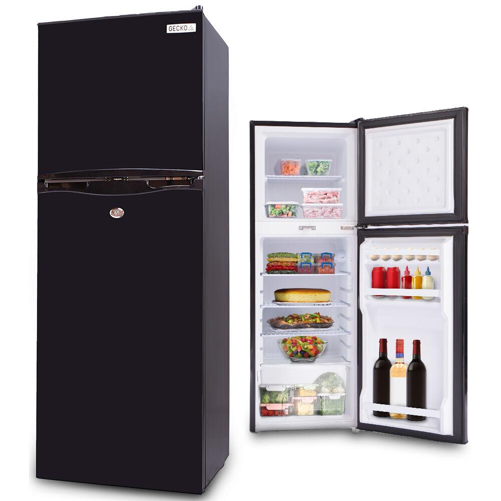 GECKO 142L Upright Portable Fridge / Freezer, 12V/24V/240V for Motorhome and Caravan, Black