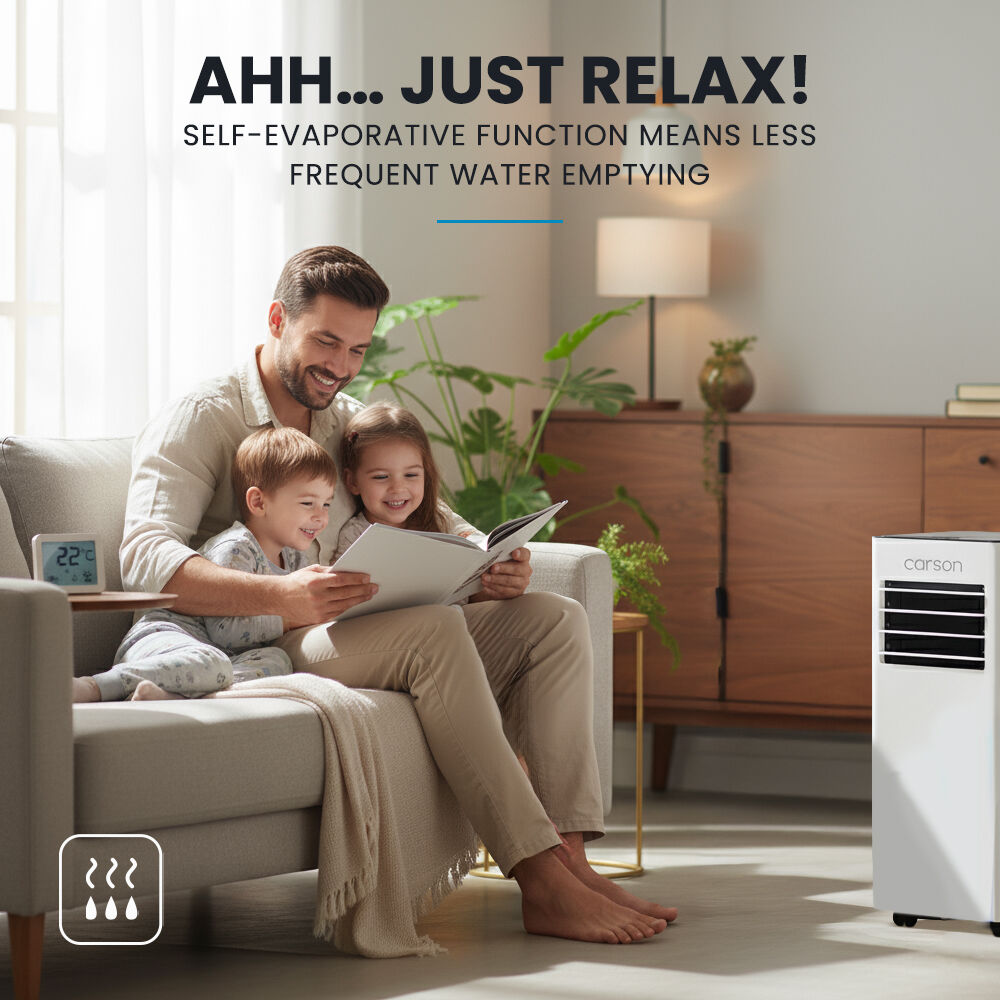 CARSON 2.05kW Portable Air Conditioner, with Fan & Dehumidifier Mode, Remote Control, 24hr Timer, Sleep Mode