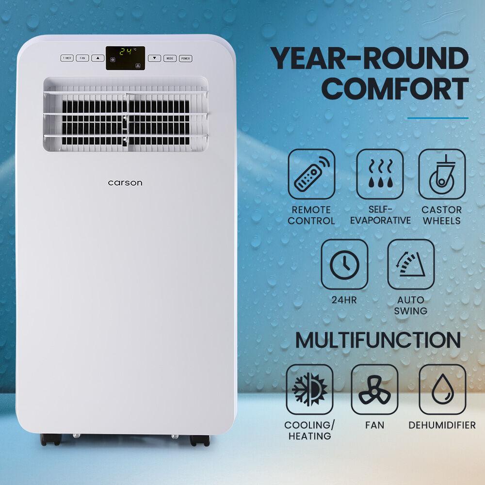 CARSON 2.9kW Reverse Cycle Portable Air Conditioner and Heater, with Dehumidifier, Cooling and Heating AC