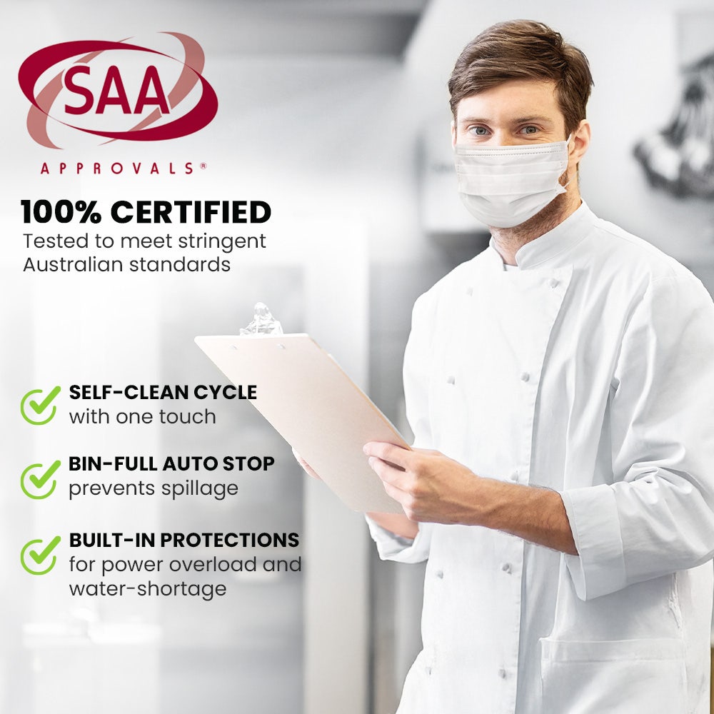 POLYCOOL Commercial Ice Maker Machine, up to 45kg/24hr, Timer & Self Cleaning Programs