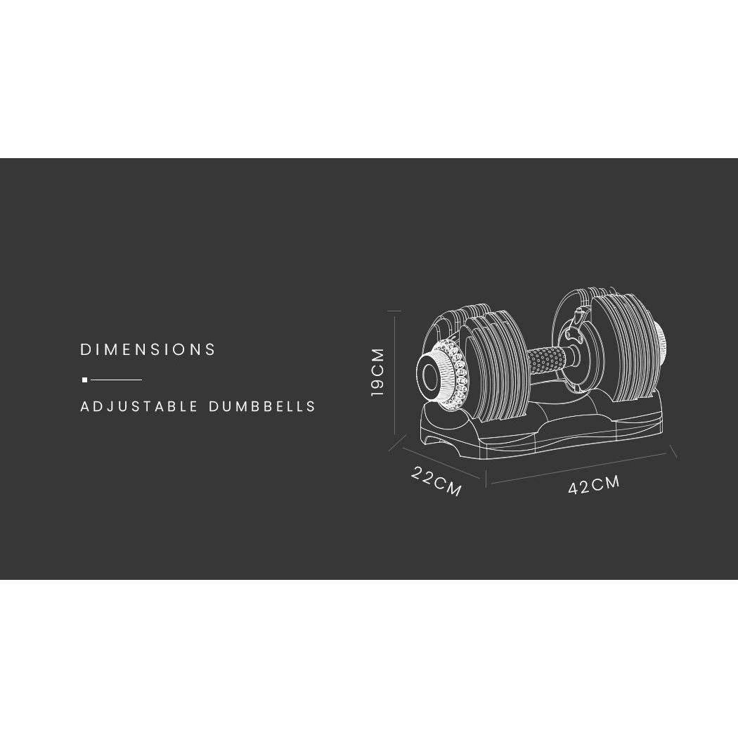 ATIVAFIT 32.5kg Single Adjustable Weight Dumbbell, for Home Gym Fitness Training