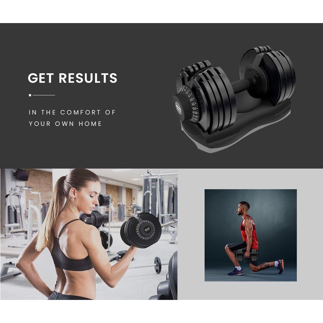 ATIVAFIT 32.5kg Single Adjustable Weight Dumbbell, for Home Gym Fitness Training