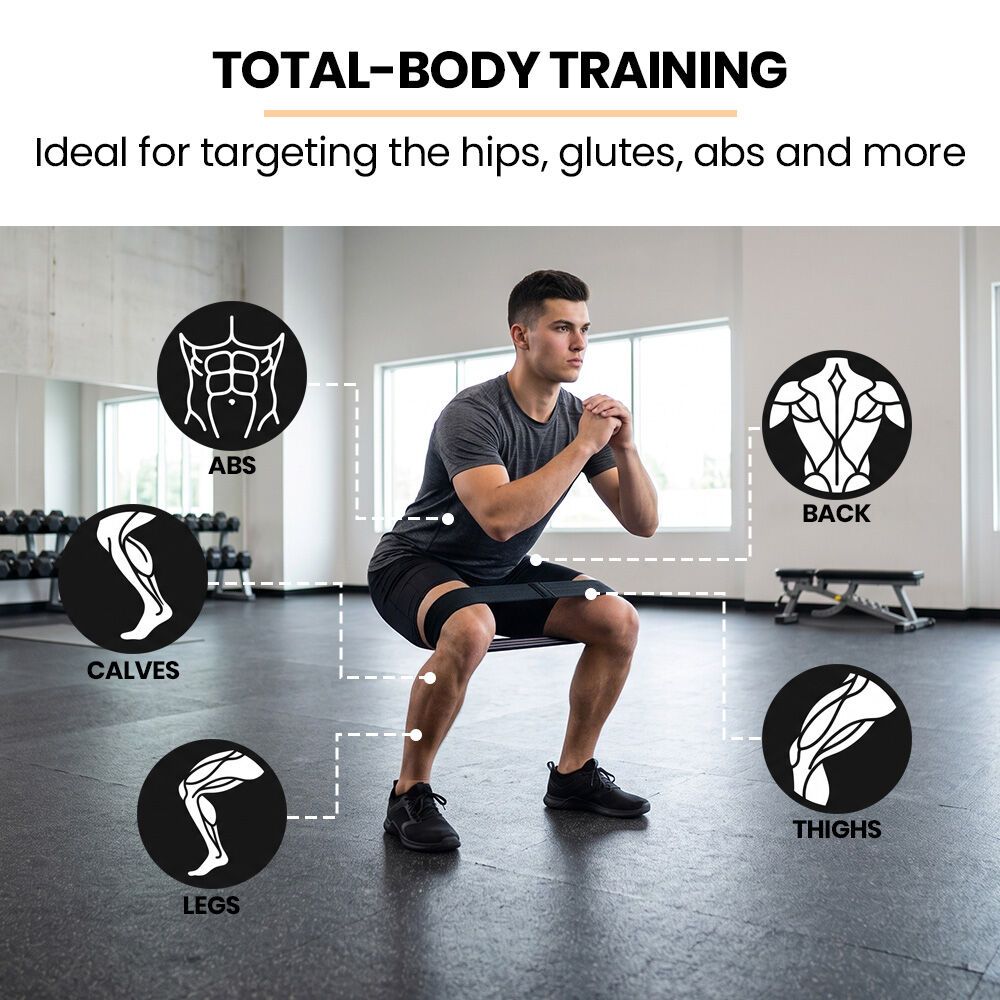 PROFLEX 3-Piece Hip Resistance Band with Storage Bag, Grey, Dark Grey, Black Pack