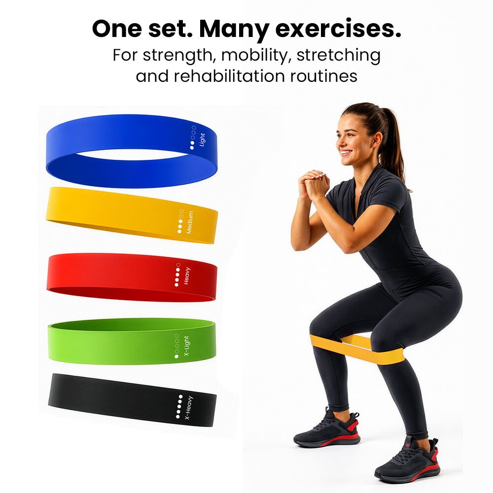PROFLEX 5-Piece TPE Resistance Band Set, Pink