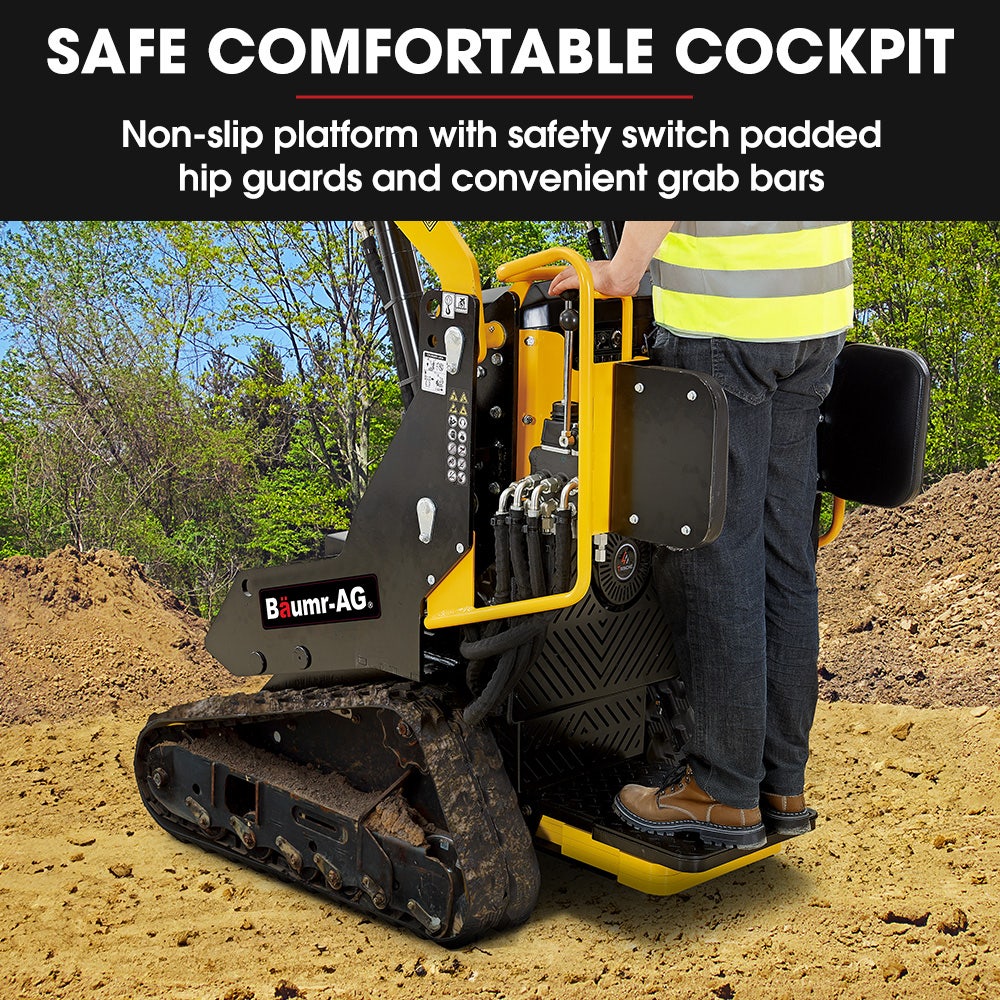 BAUMR-AG BSR5000 Mini Loader Skid Steer, with Bucket, 10hp OHV 4-Stroke Petrol Engine, 200kg Rated Operating Capacity