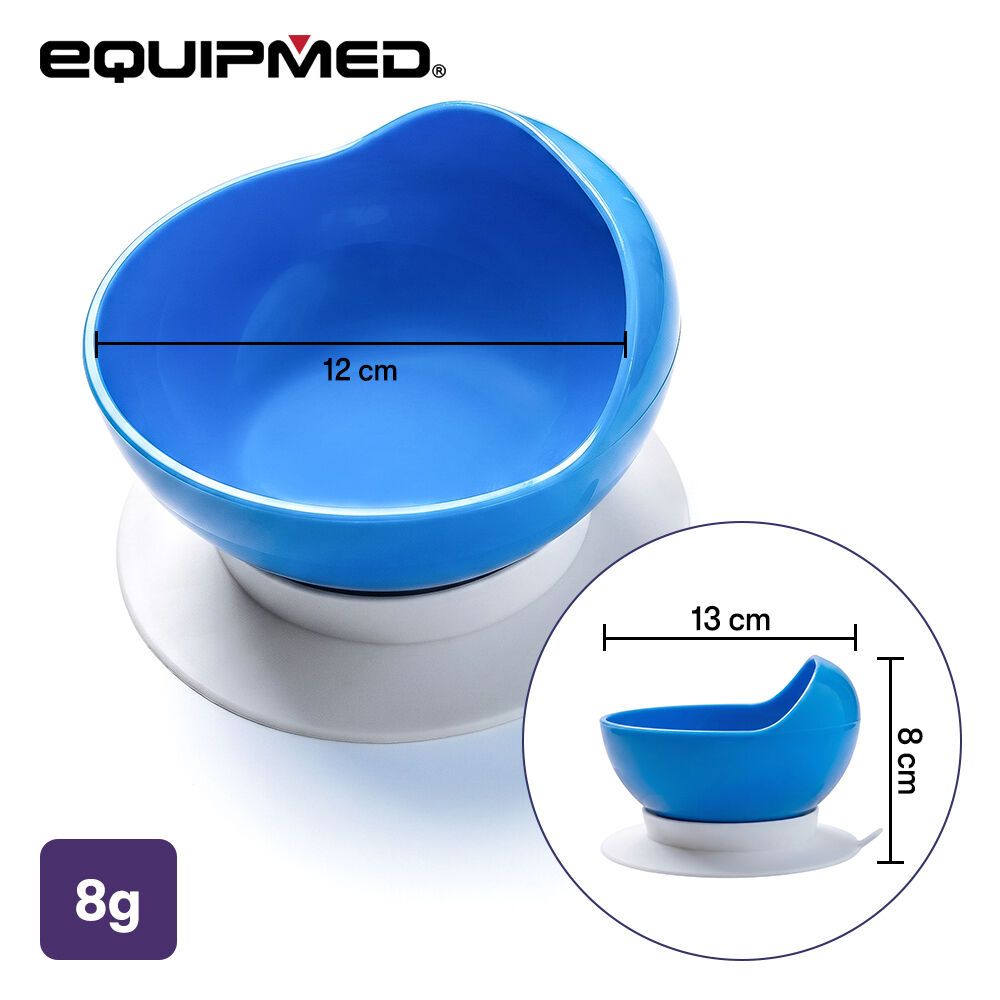 EQUIPMED Scoop Bowl with Suction Base, Non-Slip, High Rim, Adaptive Dining Aid for Elderly Arthritis Disability,Self-Feeding, BPA Free