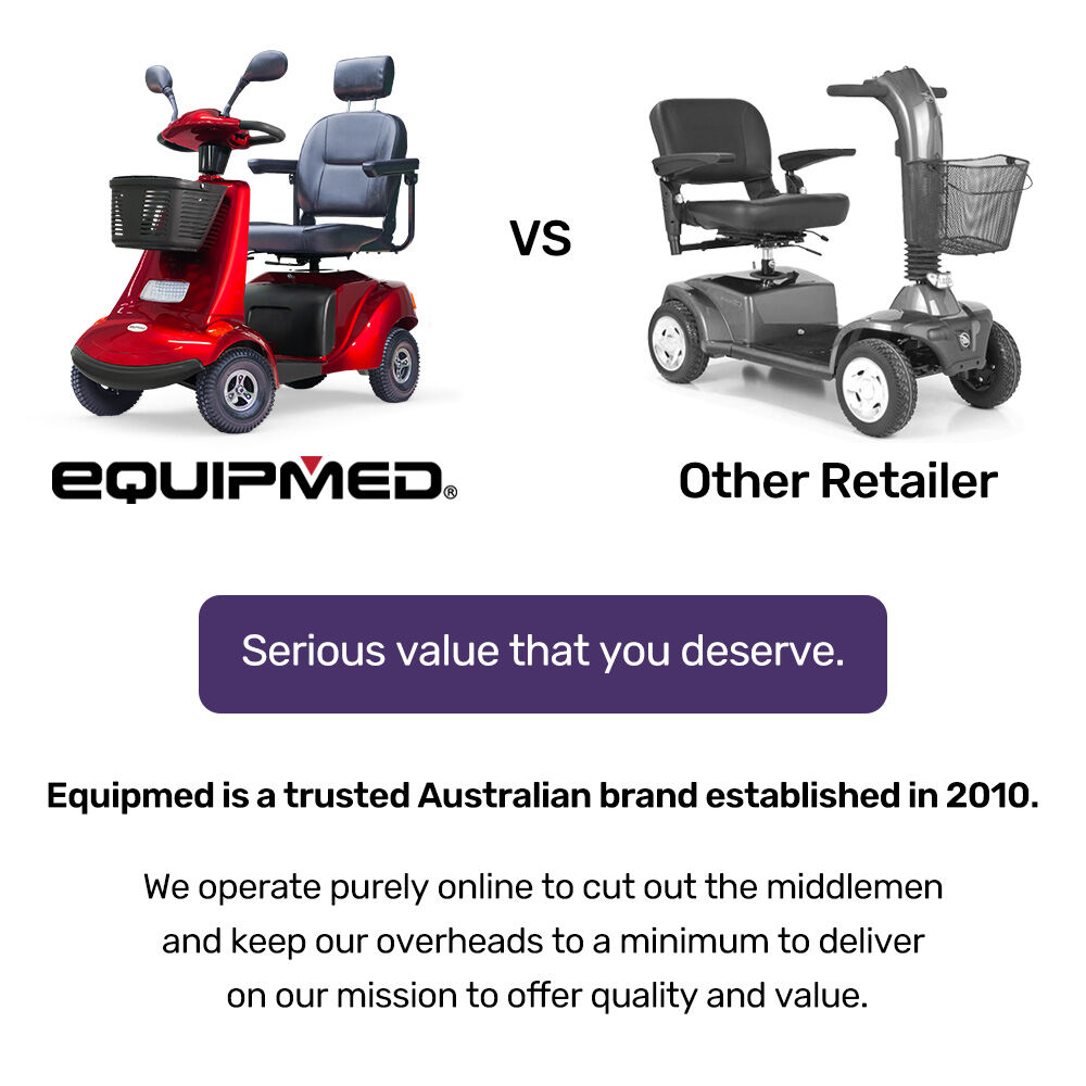 EQUIPMED LeisureCruise Extra Large-Sized, High Power, 182kg Capacity Mobility Scooter - Red