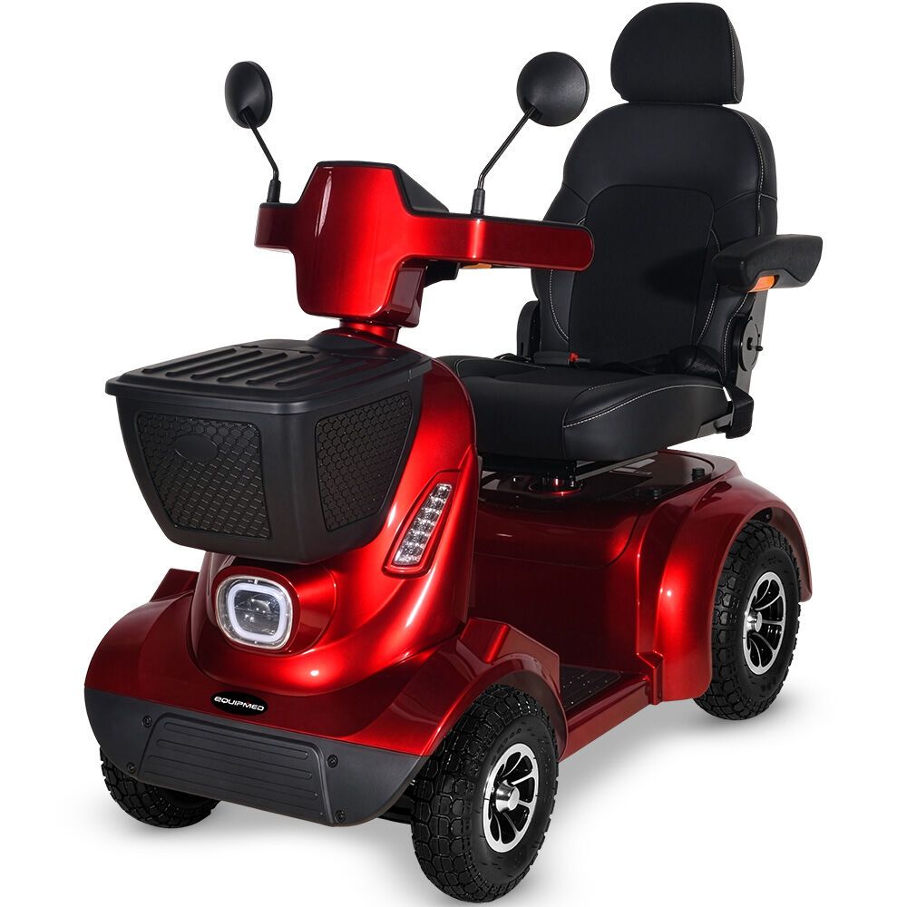 EQUIPMED ComfortCruise Large Mobility Scooter, 15km/h Top Speed, Up to 45km Range, Strong Climbing, 180kg Capacity, Red