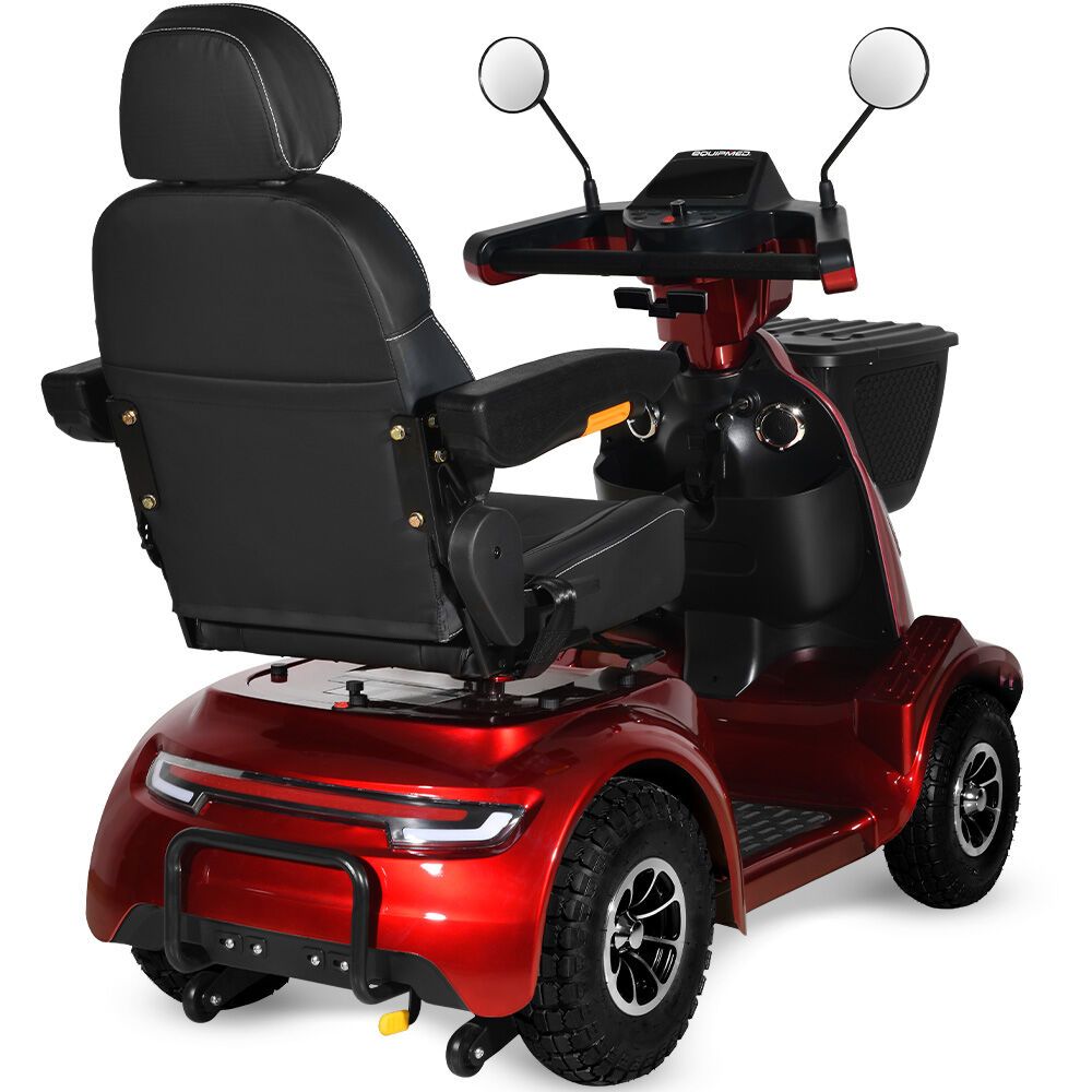 EQUIPMED ComfortCruise Large Mobility Scooter, 15km/h Top Speed, Up to 45km Range, Strong Climbing, 180kg Capacity, Red