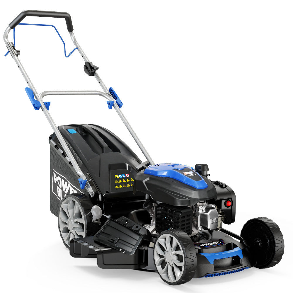 PowerBlade 20" 200cc Self-Propelled Lawn Mower, 7 Height, Steel Deck, Deck Wash Port, OHV 4-Stroke Petrol - VS900