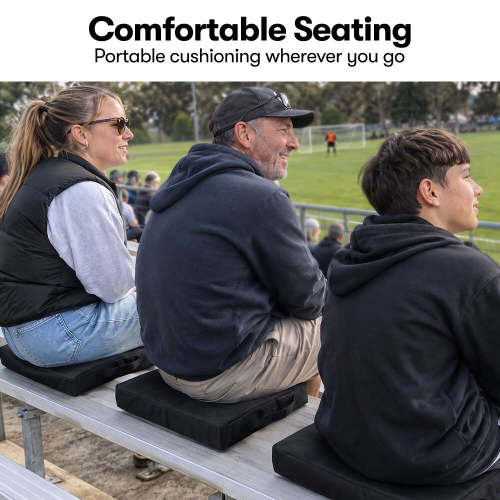 EQUIPMED Portable Padded Stadium Seat, Black
