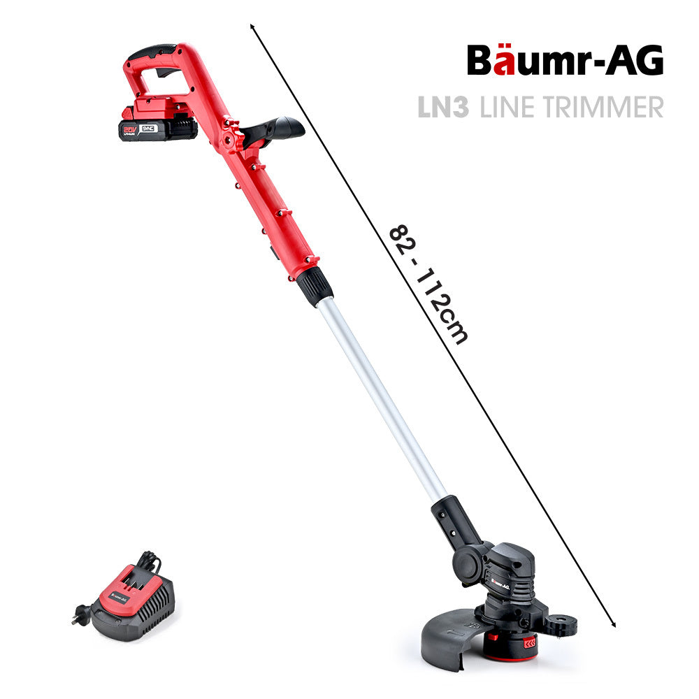 BAUMR-AG LN3 20V SYNC Cordless 2in1 Line Trimmer & Lawn Edger, with Battery and Charger Kit, Adjustable head, Guide Wheel