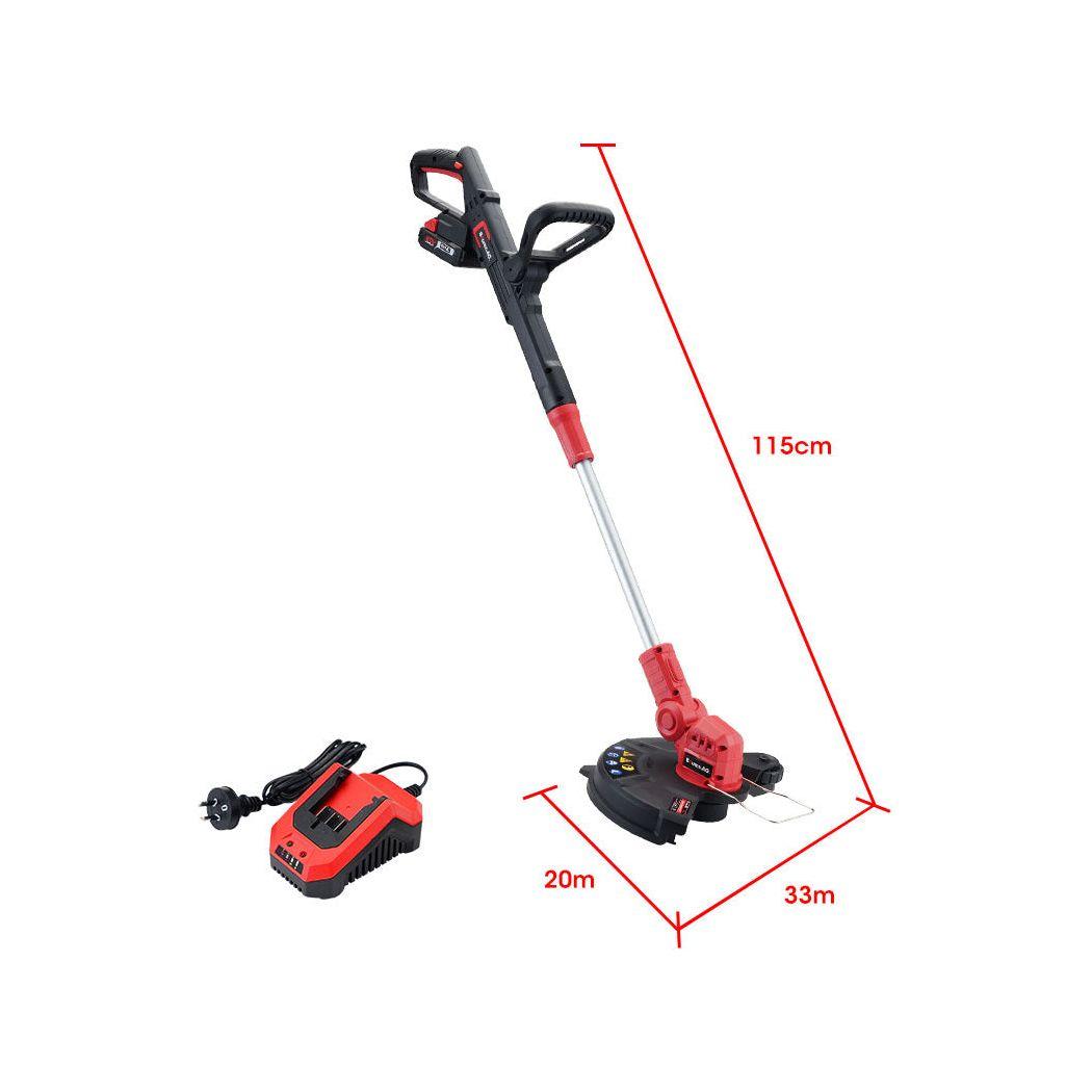 Baumr-AG 20V Cordless Line Trimmer Whipper Snipper Electric Garden Tool, 2.0Ah Lithium Battery Charger