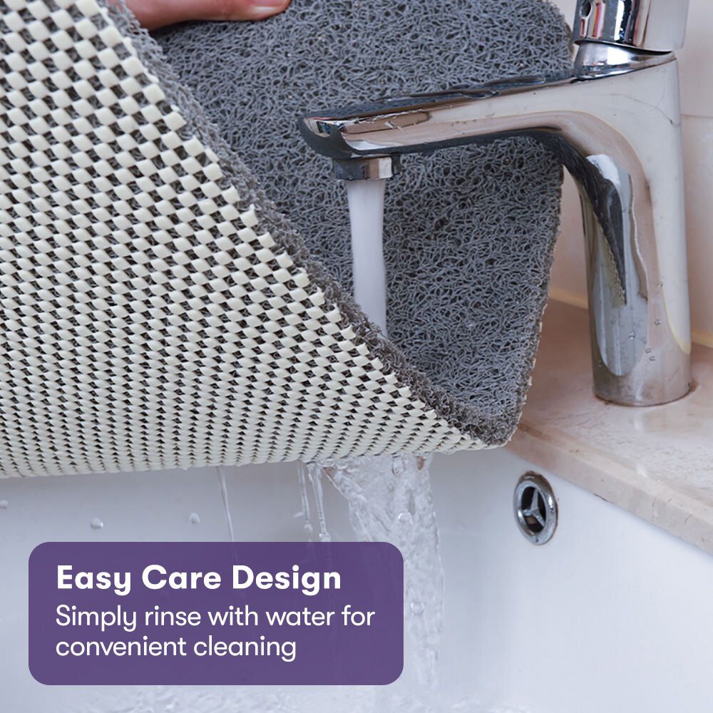 EQUIPMED Washable PVC Anti-Slip Loofah Bath and Shower Mat, Small, 40 x 60cm