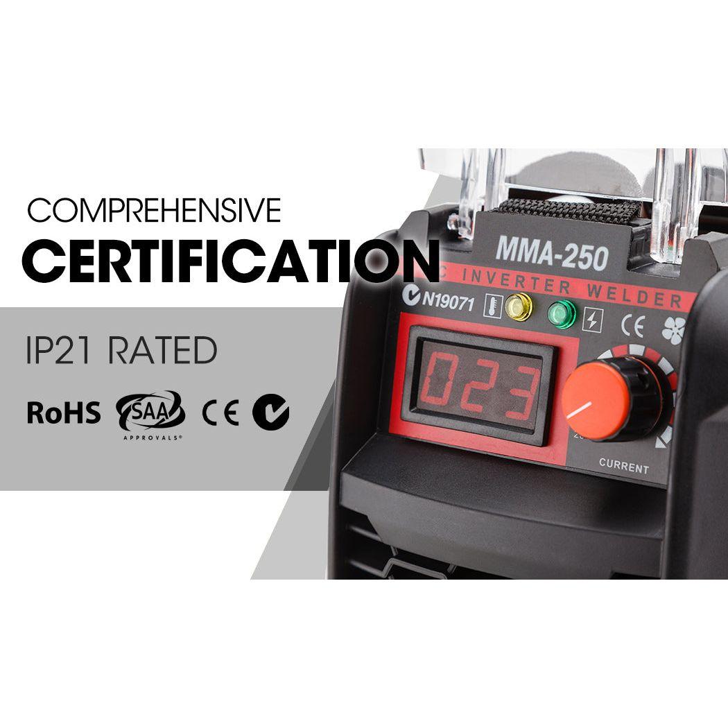 ROSSI 250 Amp Stick Welder, Portable Arc MMA Inverter Welding Machine, 15A Plug