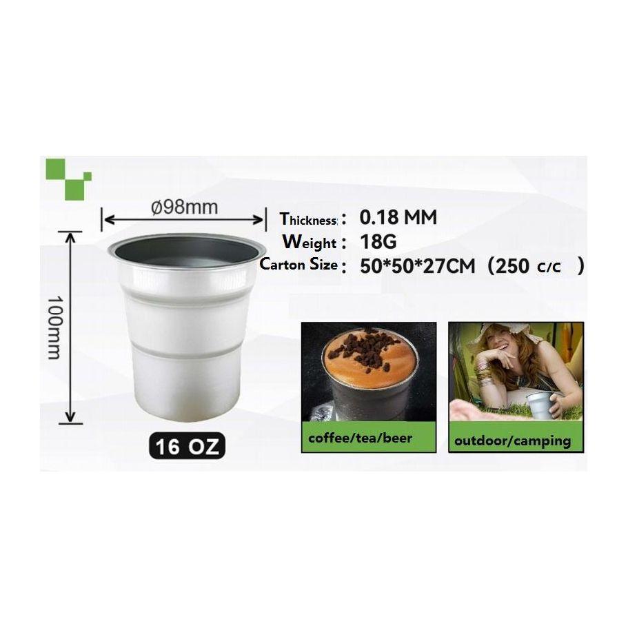 Aluminium coffee/beer cup