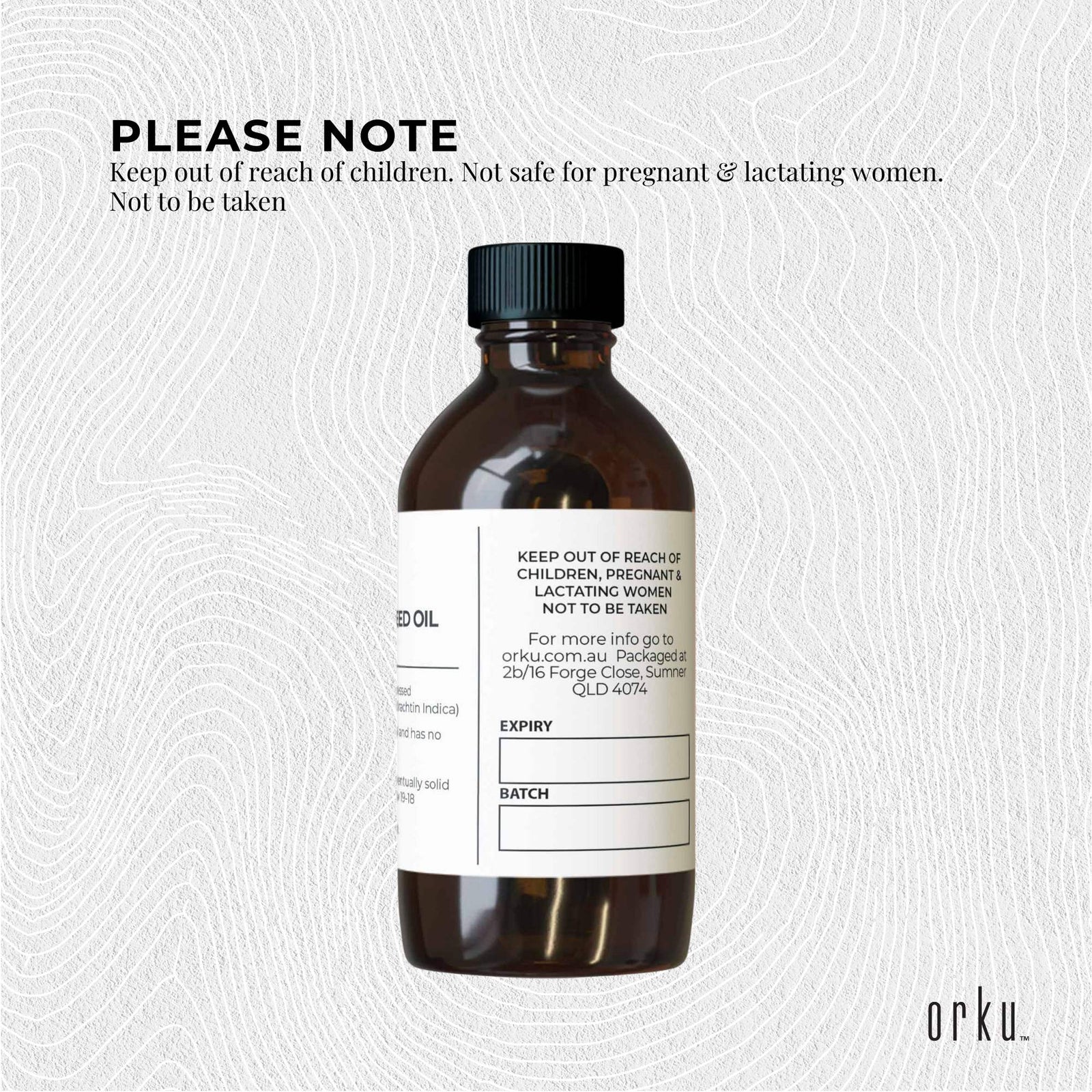 Orku 100ml Organic Neem Seed Oil Debitterised Cold Pressed Azadirachtin Indica