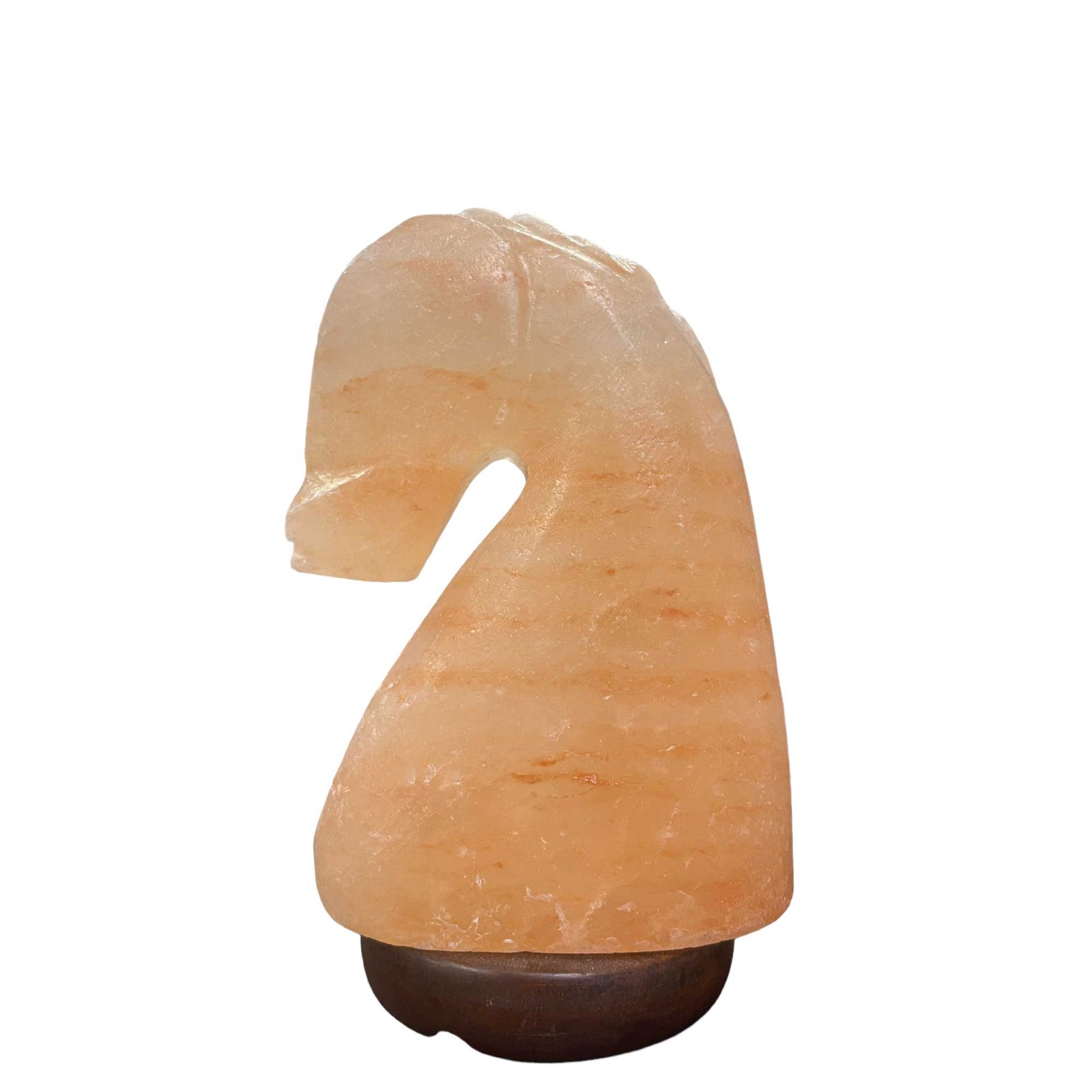 12V 12W Horse Himalayan Pink Salt Lamp Carved Knight Rock Crystal Light Bulb On/Off