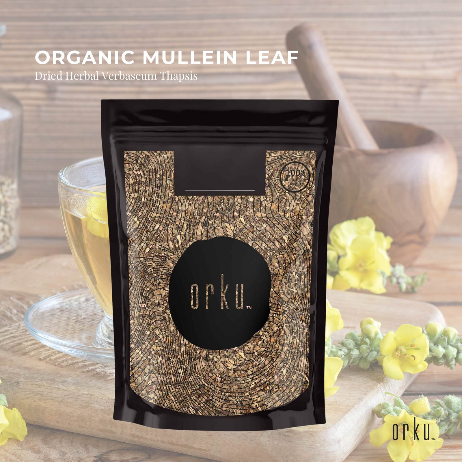 50g Organic Mullein Leaf Tea - Dried Herbal Verbascum Thapsis